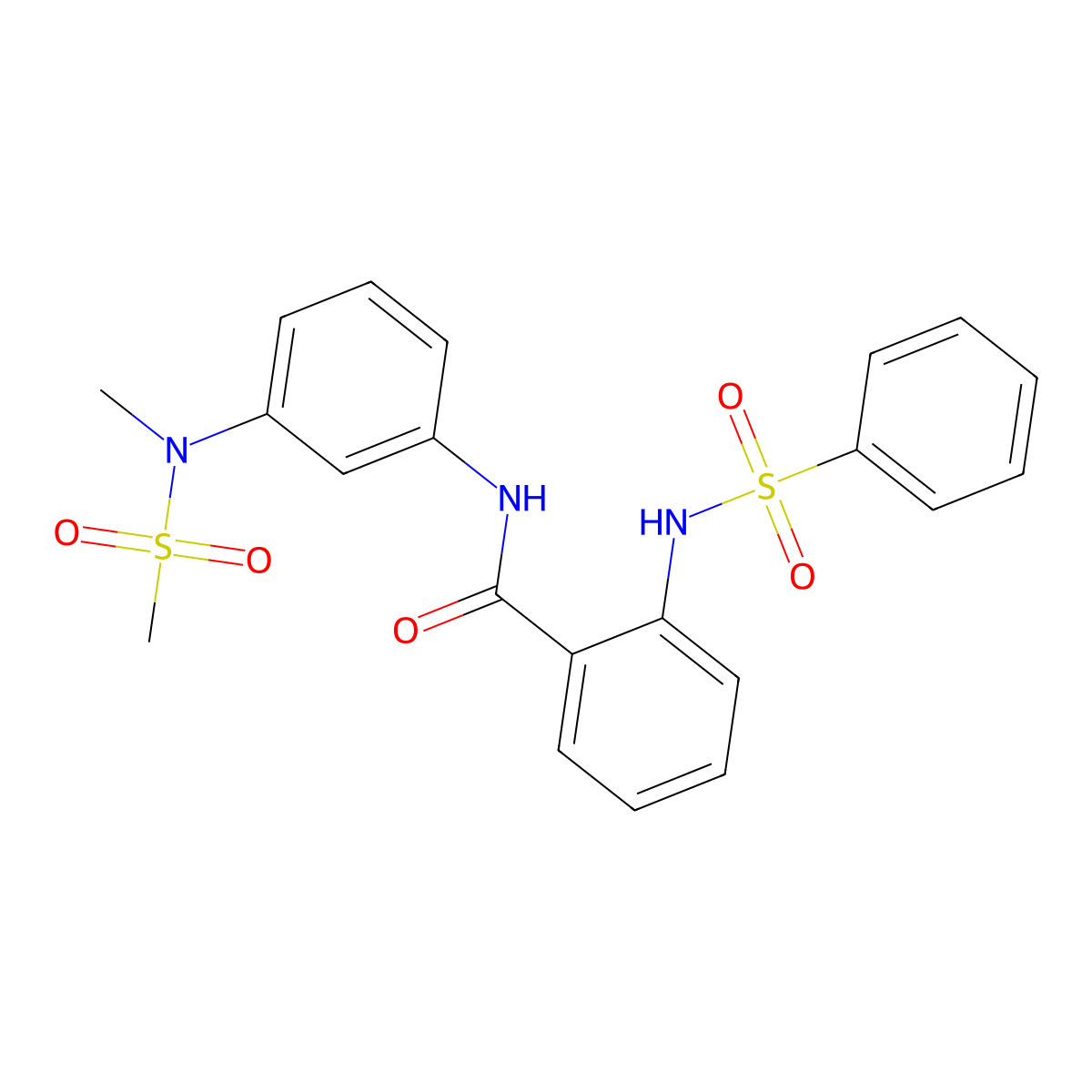 2-(benzenesulfonamido)-N-[3-[methyl(methylsulfonyl)amino]phenyl]benzamide molecular structure, CAS 832091-02-8