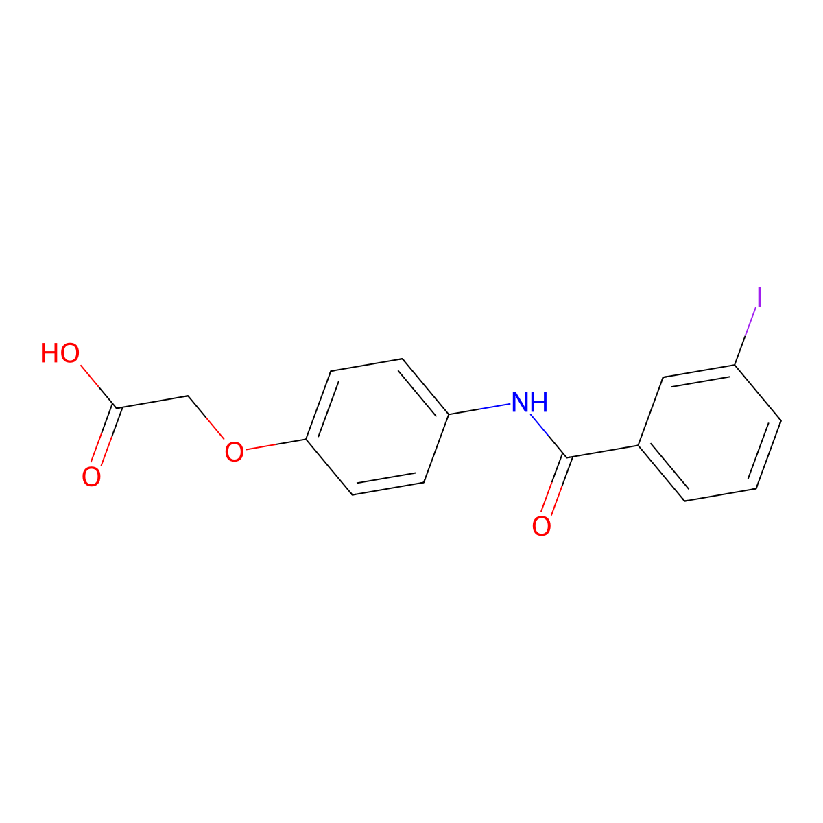 (4-{[(3-Iodophenyl)carbonyl]amino}phenoxy)acetic acid molecular structure, CAS 832091-05-1