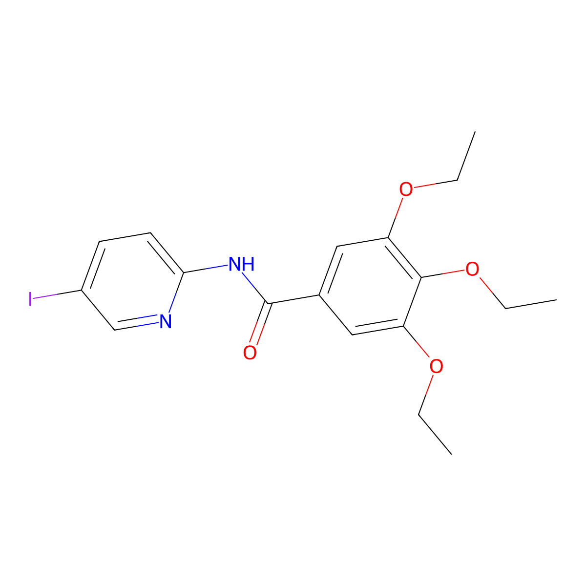 3,4,5-triethoxy-N-(5-iodopyridin-2-yl)benzamide molecular structure, CAS 832091-09-5
