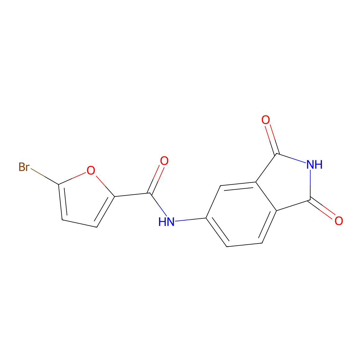 5-bromo-N-(1,3-dioxoisoindol-5-yl)furan-2-carboxamide molecular structure, CAS 832091-39-1