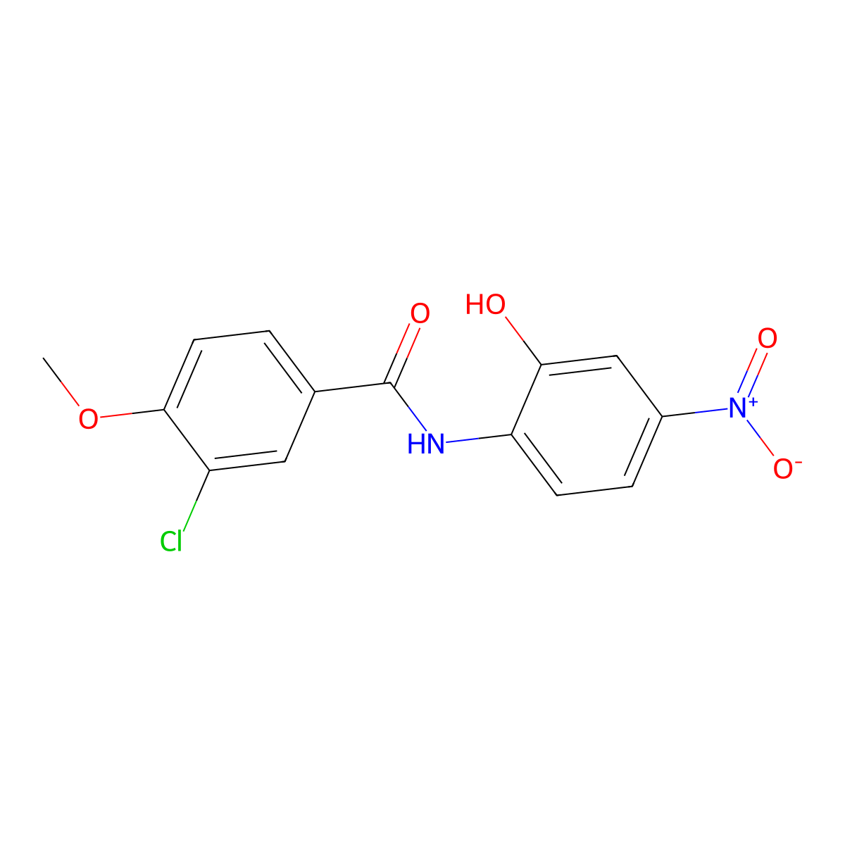 3-chloro-N-(2-hydroxy-4-nitrophenyl)-4-methoxybenzamide molecular structure, CAS 832091-46-0
