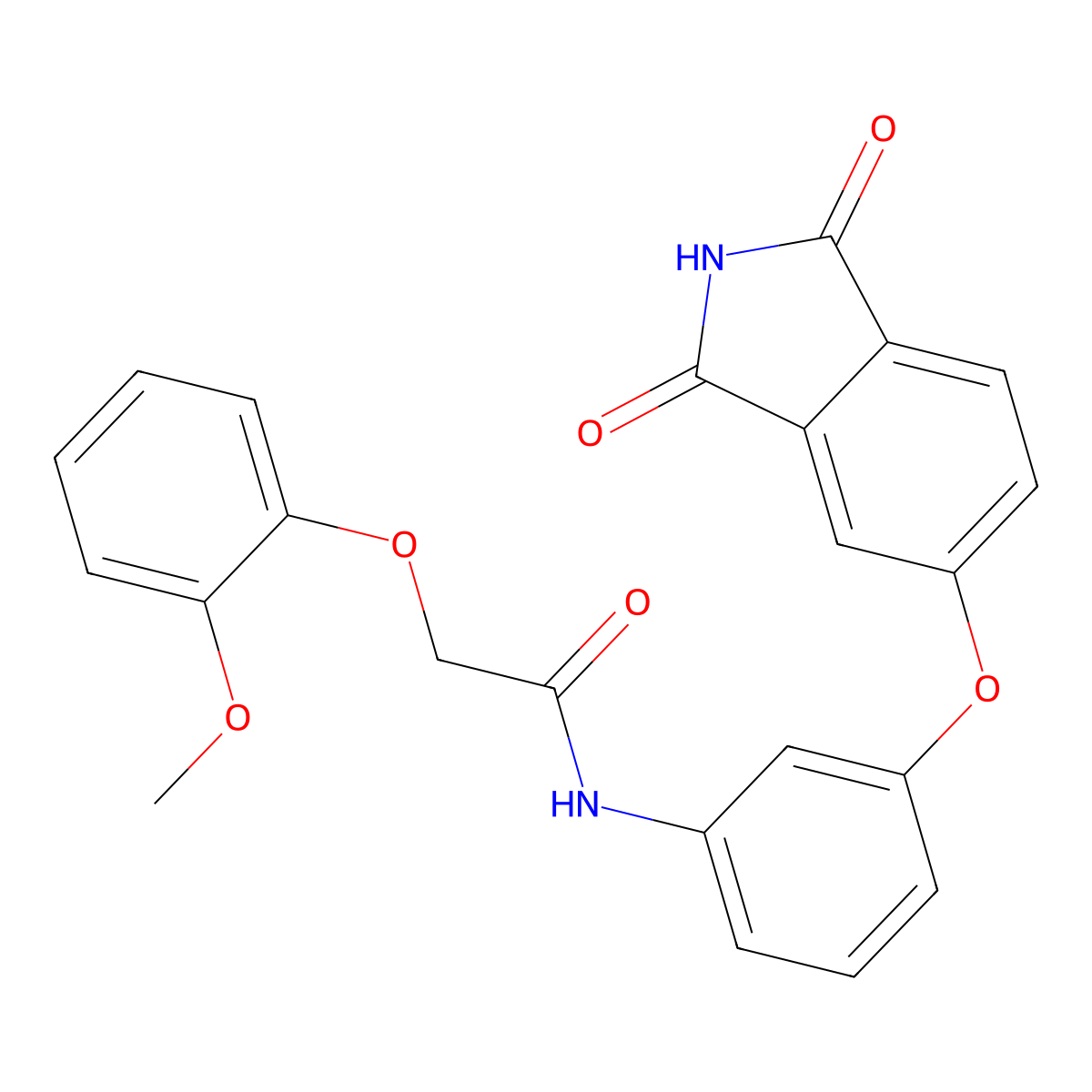 N-[3-(1,3-dioxoisoindol-5-yl)oxyphenyl]-2-(2-methoxyphenoxy)acetamide molecular structure, CAS 832091-66-4