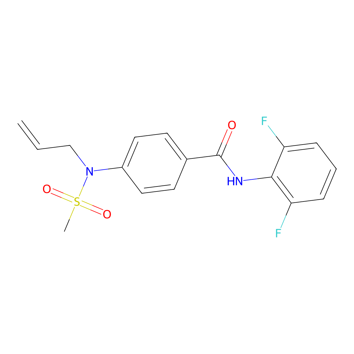 N-(2,6-difluorophenyl)-4-[methylsulfonyl(prop-2-enyl)amino]benzamide molecular structure, CAS 832092-04-3