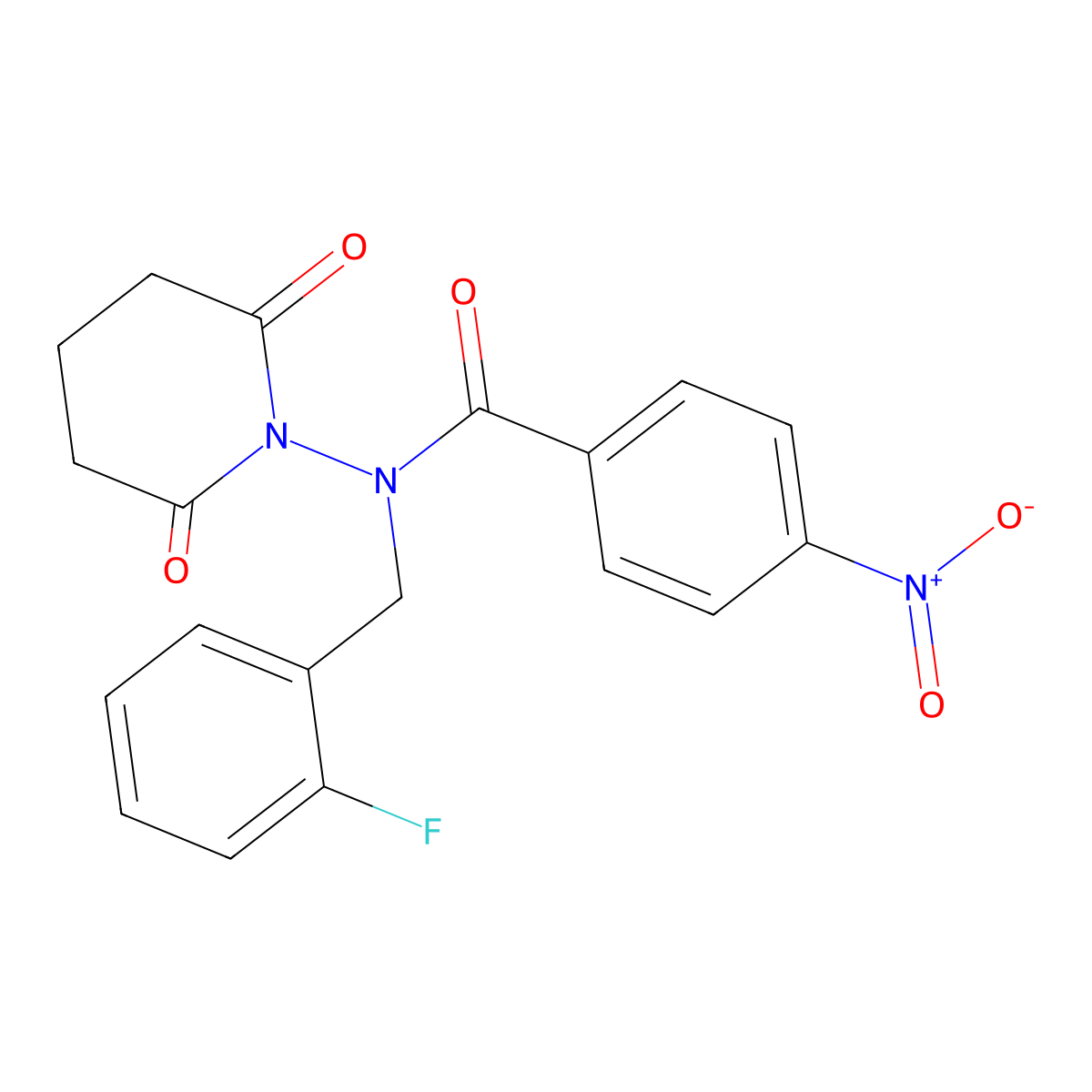N-(2,6-dioxopiperidin-1-yl)-N-[(2-fluorophenyl)methyl]-4-nitrobenzamide molecular structure, CAS 832092-27-0