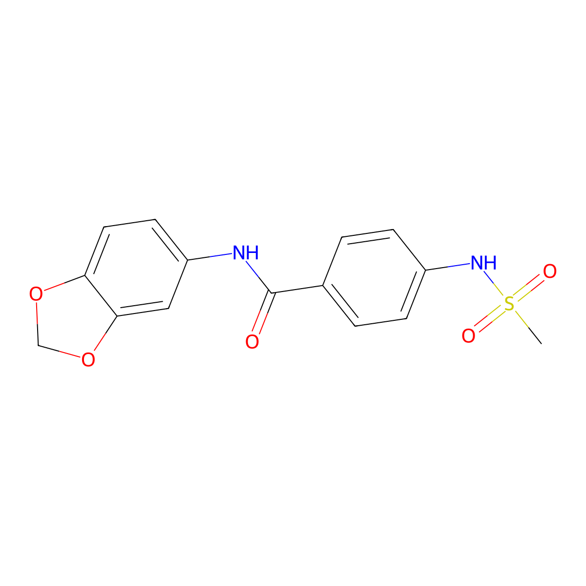 N-(1,3-benzodioxol-5-yl)-4-(methanesulfonamido)benzamide molecular structure, CAS 832092-49-6