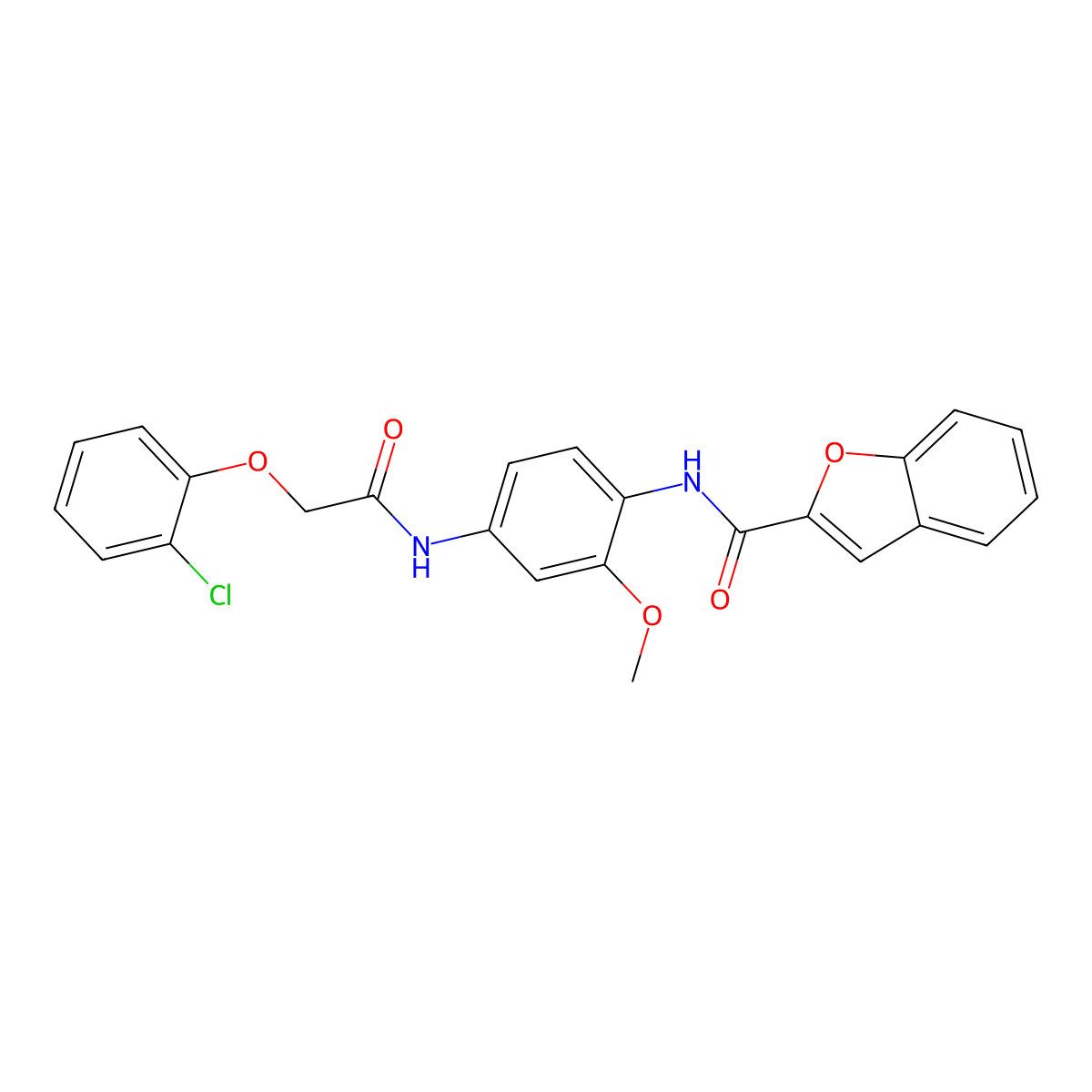 N-[4-[[2-(2-chlorophenoxy)acetyl]amino]-2-methoxyphenyl]-1-benzofuran-2-carboxamide molecular structure, CAS 832092-68-9
