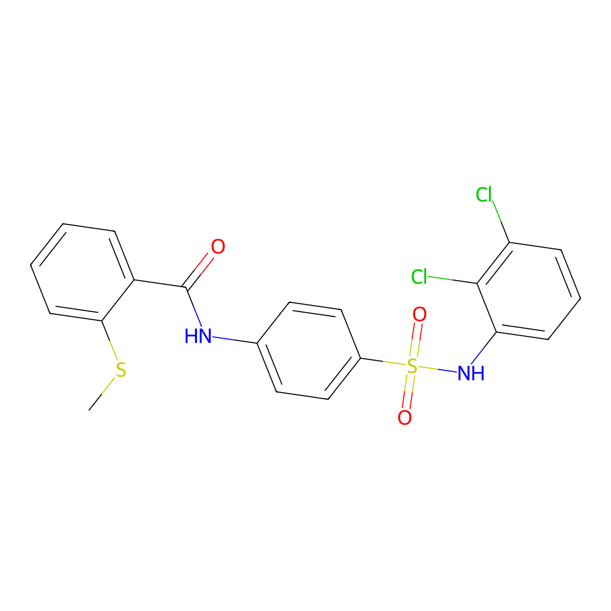 N-[4-[(2,3-dichlorophenyl)sulfamoyl]phenyl]-2-methylsulfanylbenzamide molecular structure, CAS 832093-00-2