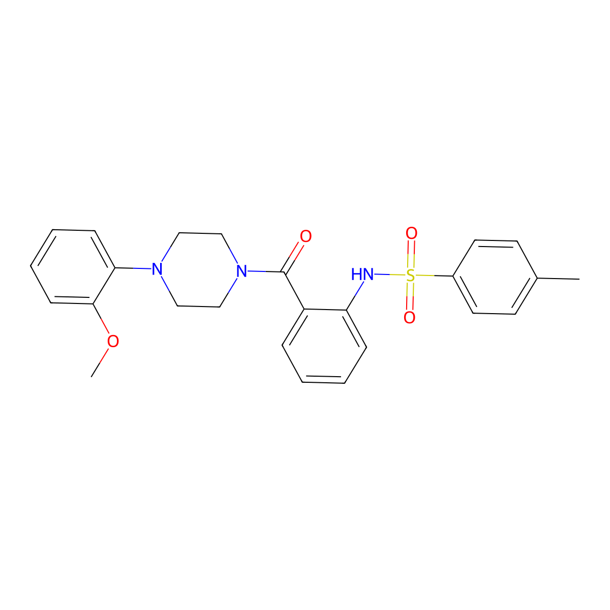 N-[2-[4-(2-methoxyphenyl)piperazine-1-carbonyl]phenyl]-4-methylbenzenesulfonamide molecular structure, CAS 832093-47-7