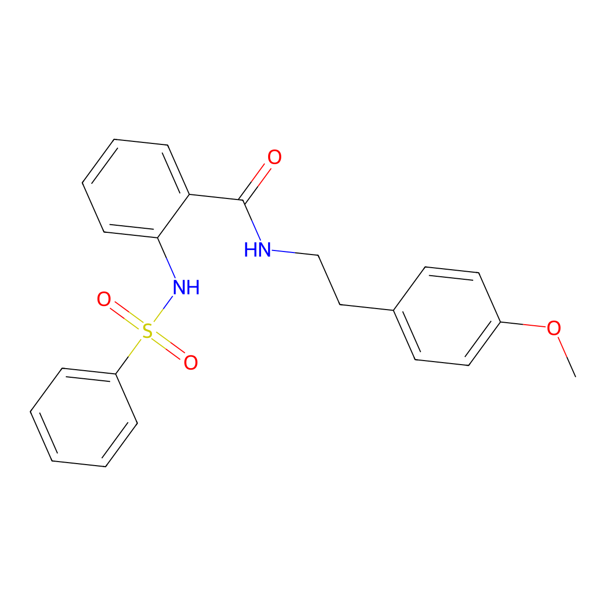 2-(benzenesulfonamido)-N-[2-(4-methoxyphenyl)ethyl]benzamide molecular structure, CAS 832093-69-3