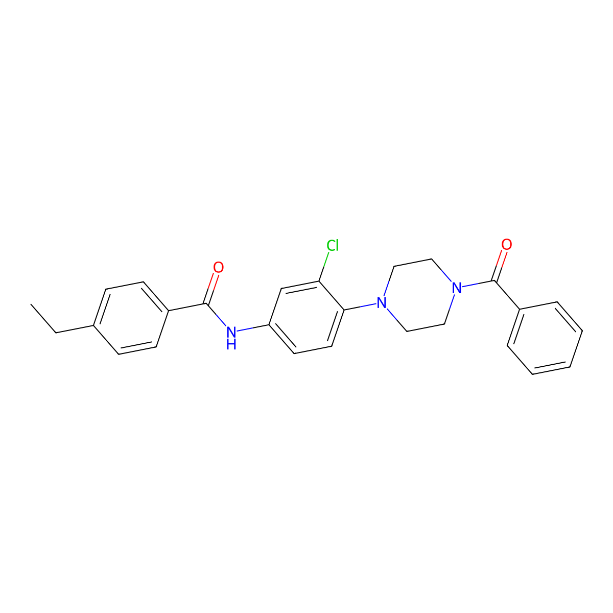 N-[4-(4-benzoylpiperazin-1-yl)-3-chlorophenyl]-4-ethylbenzamide molecular structure, CAS 832094-01-6