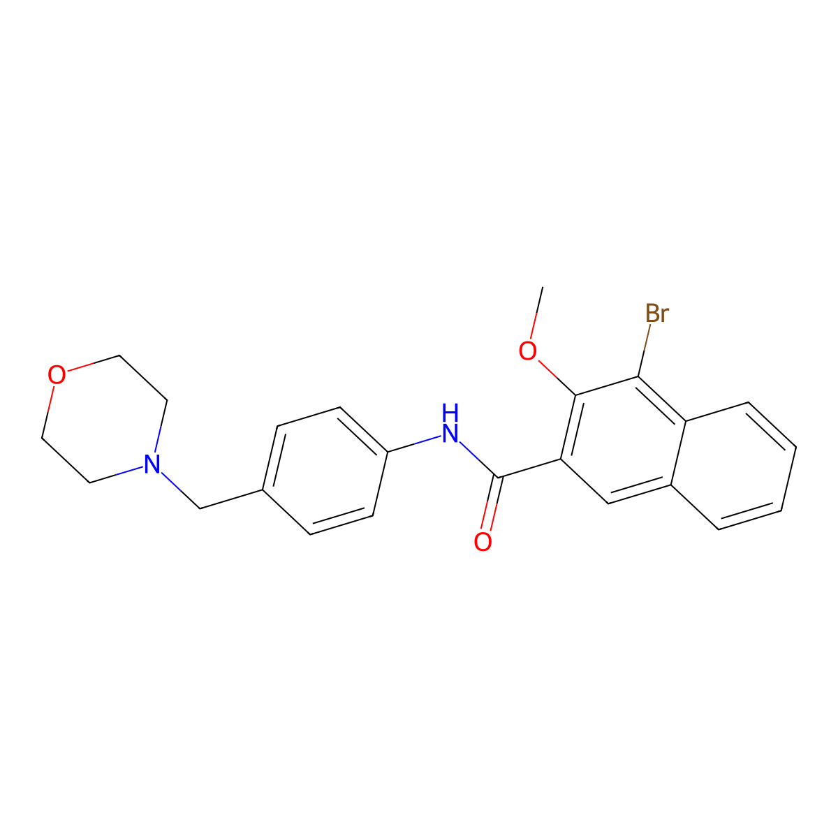 4-bromo-3-methoxy-N-[4-(morpholin-4-ylmethyl)phenyl]naphthalene-2-carboxamide molecular structure, CAS 832094-18-5
