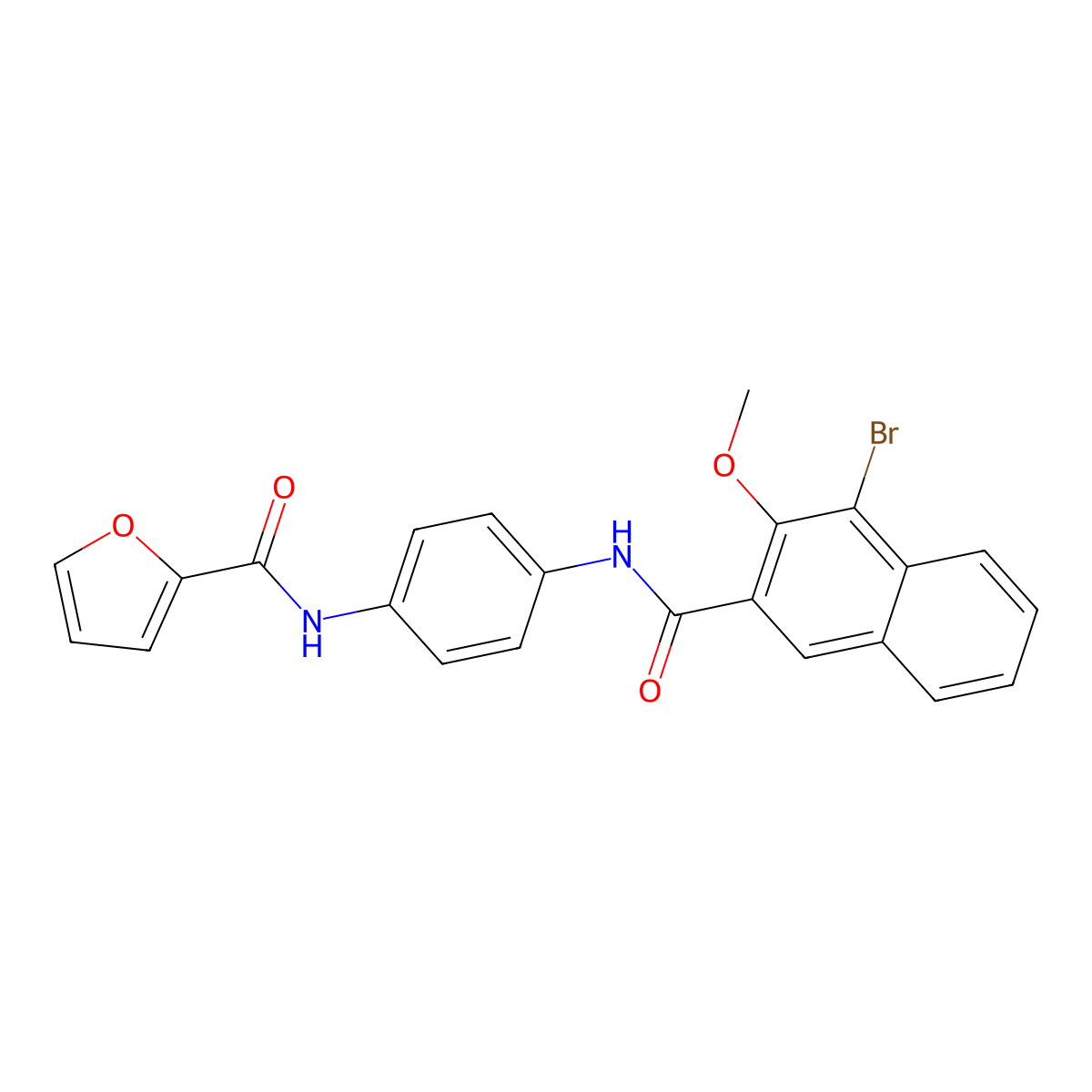 N-[4-[(4-bromo-3-methoxynaphthalene-2-carbonyl)amino]phenyl]furan-2-carboxamide molecular structure, CAS 832094-31-2