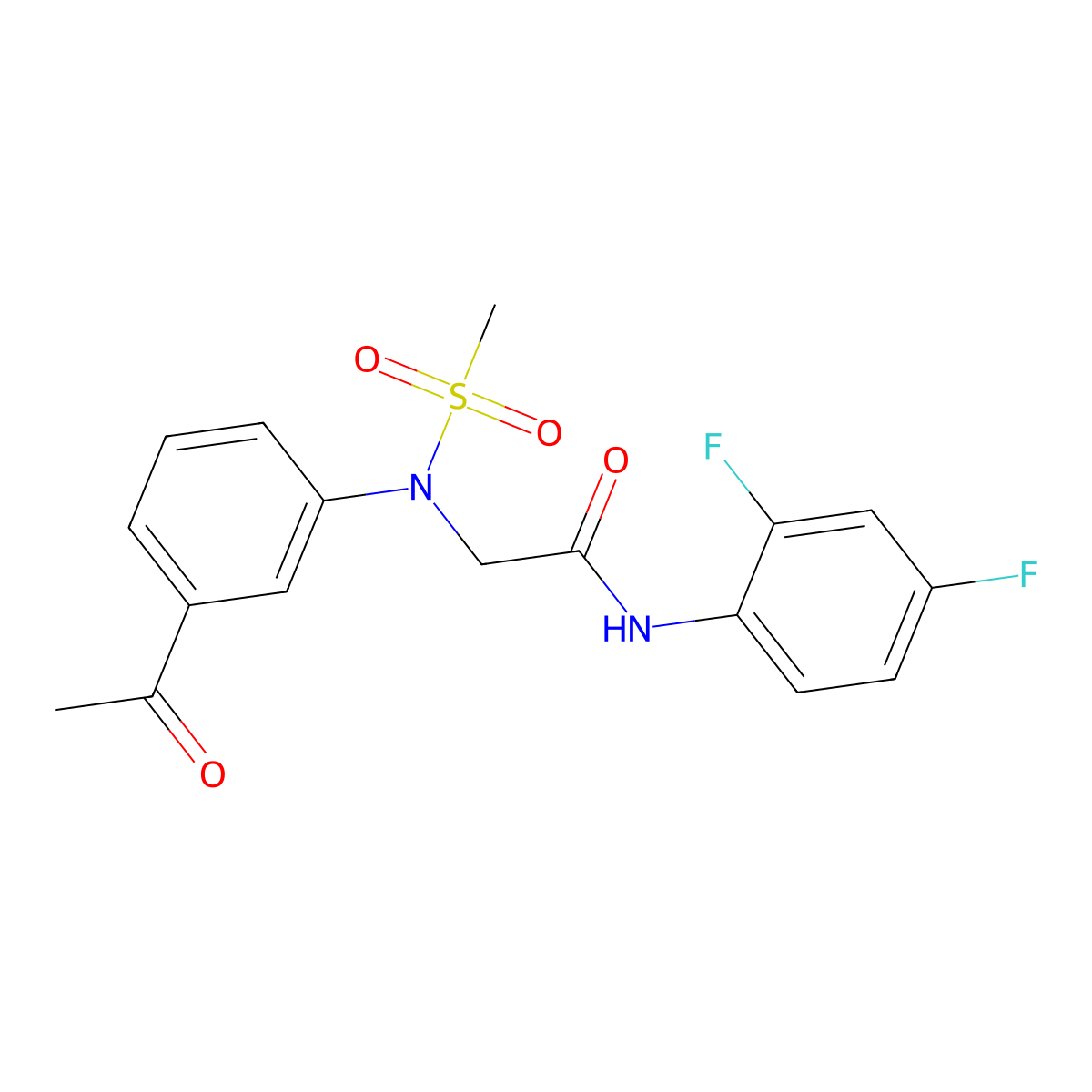 2-(3-acetyl-N-methylsulfonylanilino)-N-(2,4-difluorophenyl)acetamide molecular structure, CAS 832094-47-0