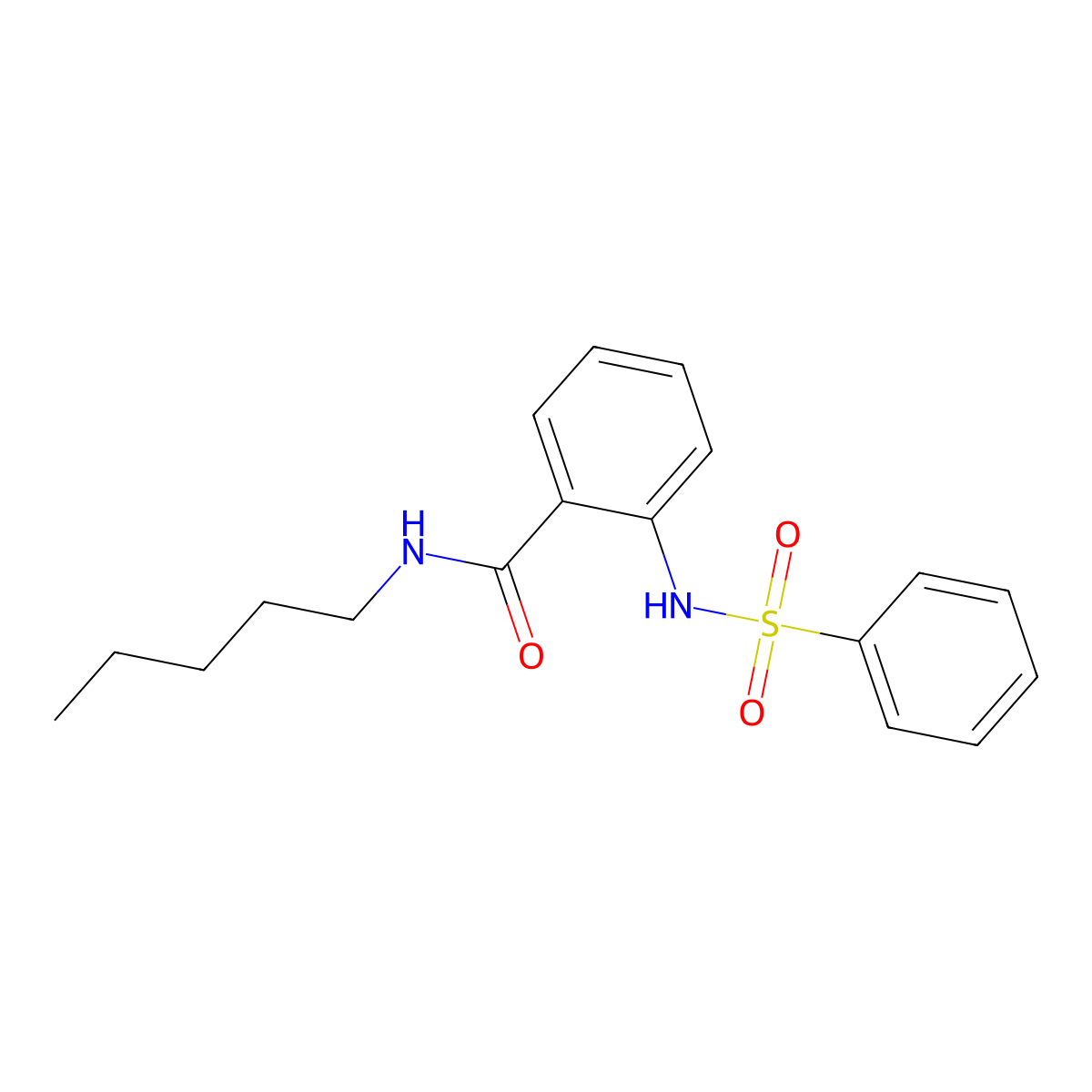 2-(benzenesulfonamido)-N-pentylbenzamide molecular structure, CAS 832094-58-3