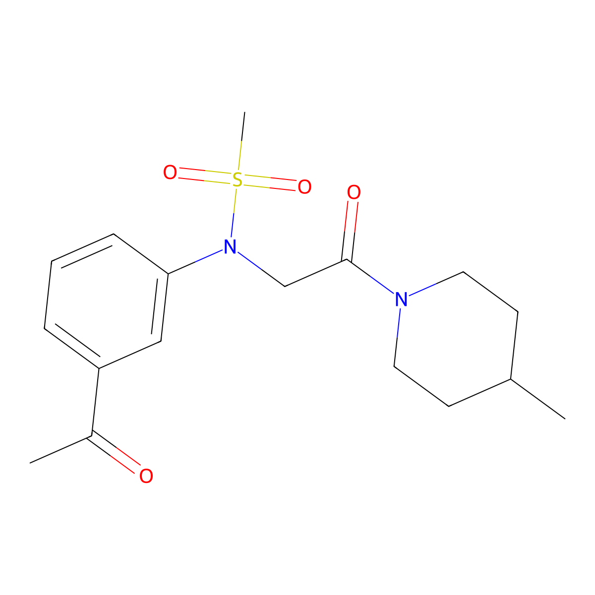 N-(3-acetylphenyl)-N-[2-(4-methylpiperidin-1-yl)-2-oxoethyl]methanesulfonamide molecular structure, CAS 832094-63-0