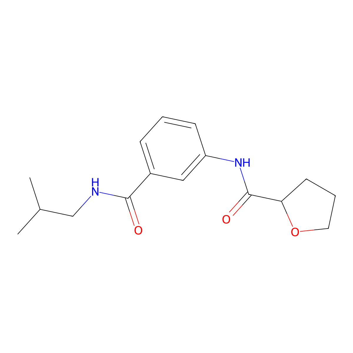 N-[3-(2-methylpropylcarbamoyl)phenyl]oxolane-2-carboxamide molecular structure, CAS 832095-13-3