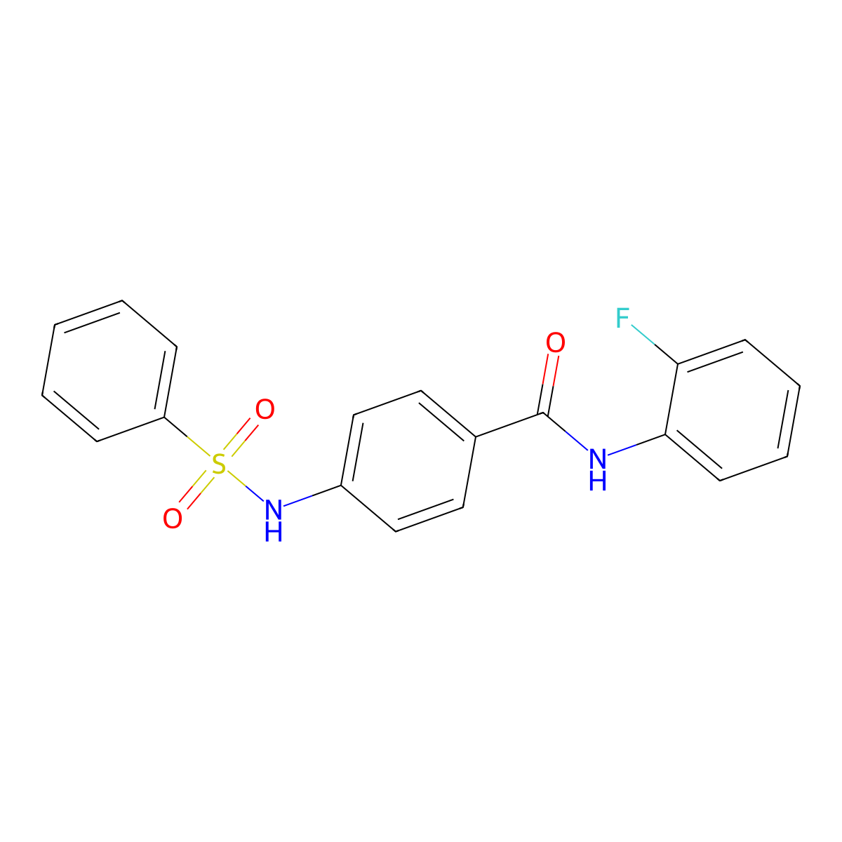4-(benzenesulfonamido)-N-(2-fluorophenyl)benzamide molecular structure, CAS 832095-72-4
