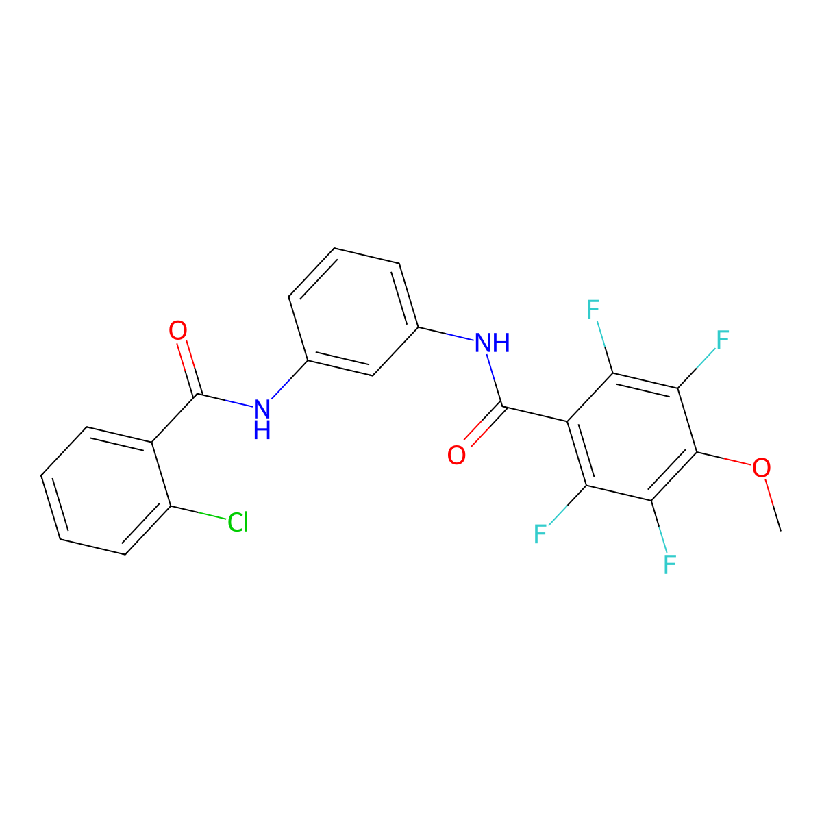 N-[3-[(2-chlorobenzoyl)amino]phenyl]-2,3,5,6-tetrafluoro-4-methoxybenzamide molecular structure, CAS 832095-76-8