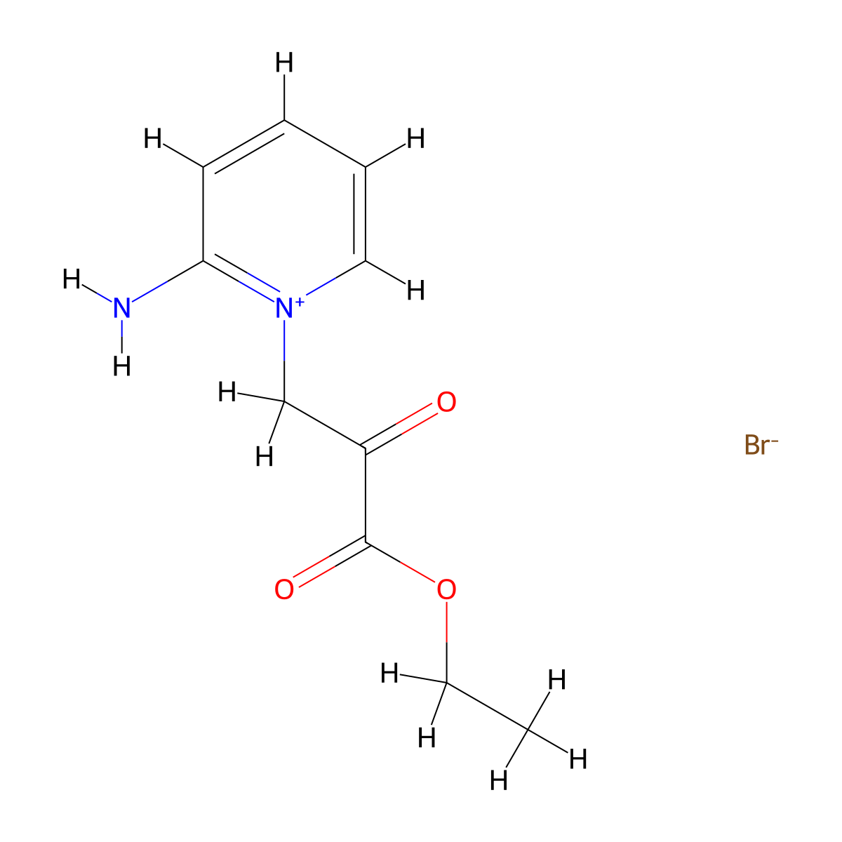 2-Amino-1-(3-ethoxy-2,3-dioxopropyl)pyridin-1-ium bromide molecular structure, CAS 832099-51-1