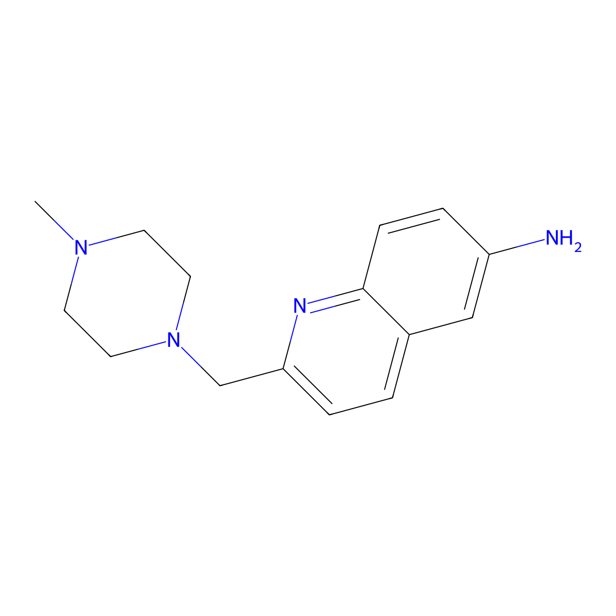 2-((4-Methylpiperazin-1-yl)methyl)quinolin-6-amine molecular structure, CAS 832102-03-1