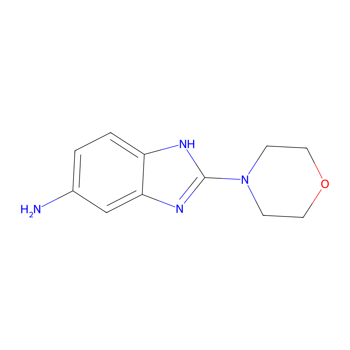 2-(morpholin-4-yl)-1H-1,3-benzodiazol-5-amine molecular structure, CAS 832102-58-6