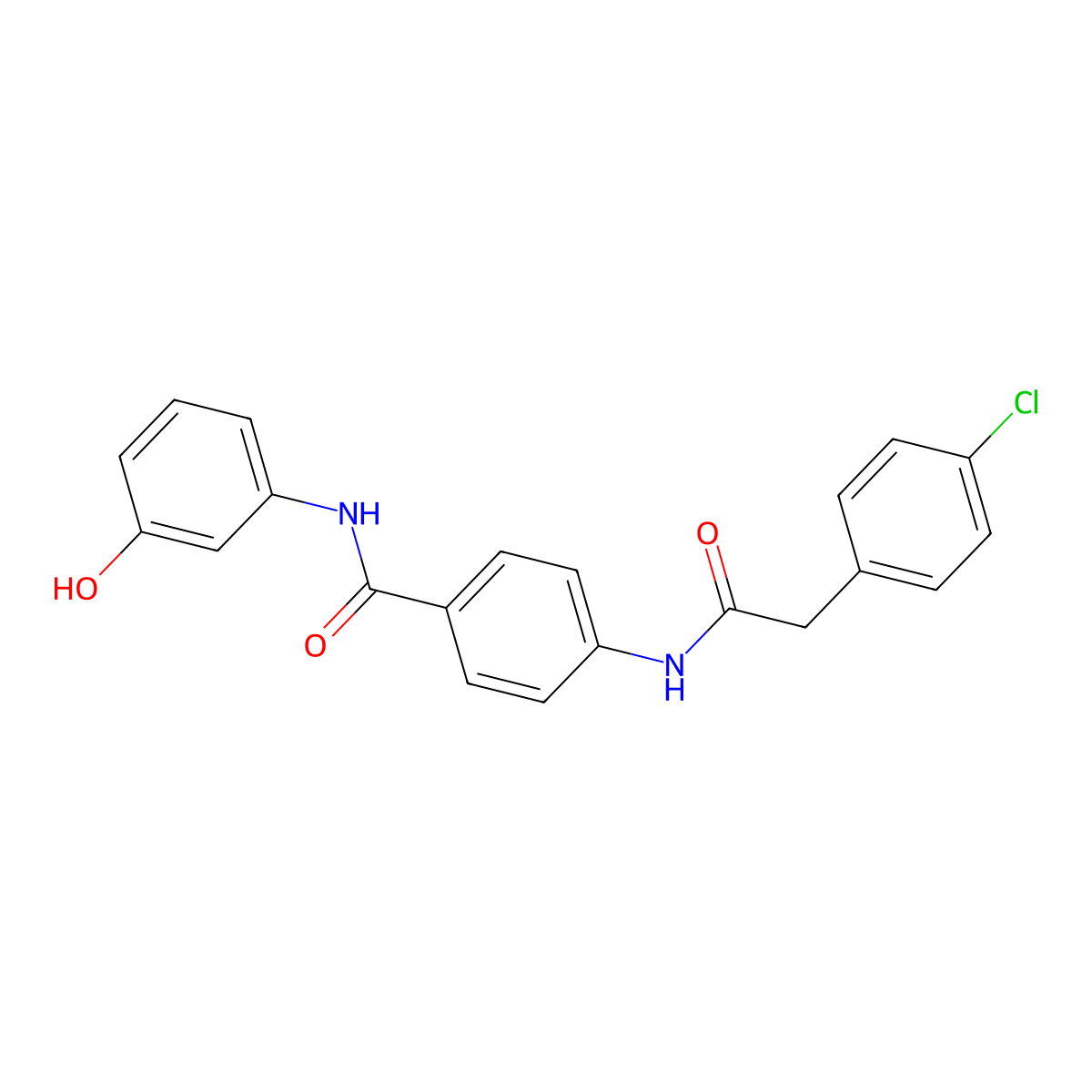 4-[[2-(4-chlorophenyl)acetyl]amino]-N-(3-hydroxyphenyl)benzamide molecular structure, CAS 832105-06-3
