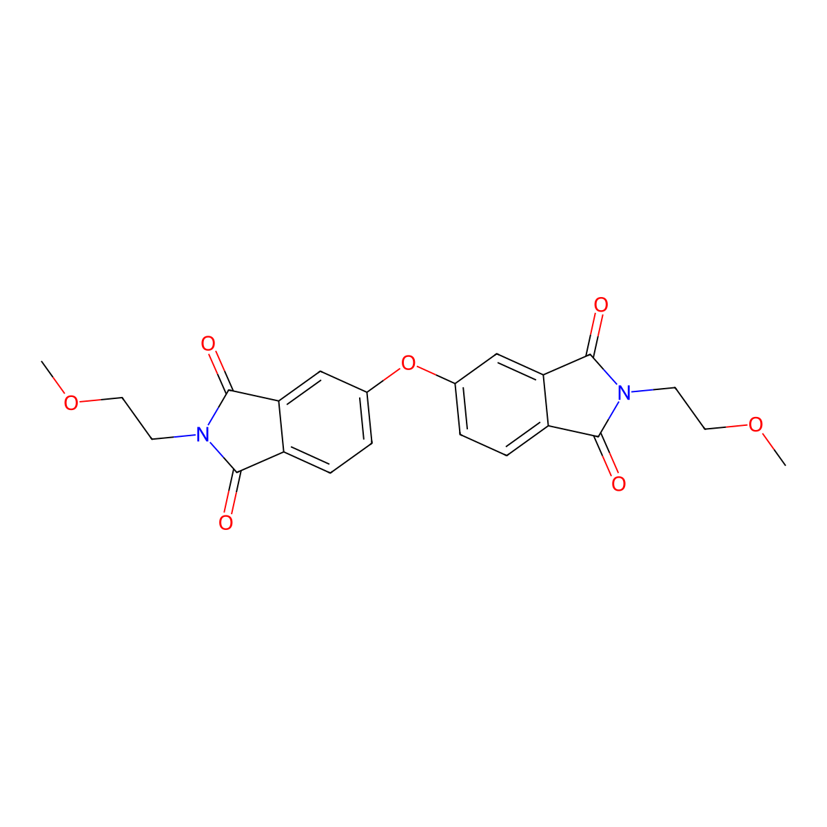 2-(2-Methoxyethyl)-5-[2-(2-methoxyethyl)-1,3-dioxoisoindol-5-yl]oxyisoindole-1,3-dione molecular structure, CAS 832105-39-2