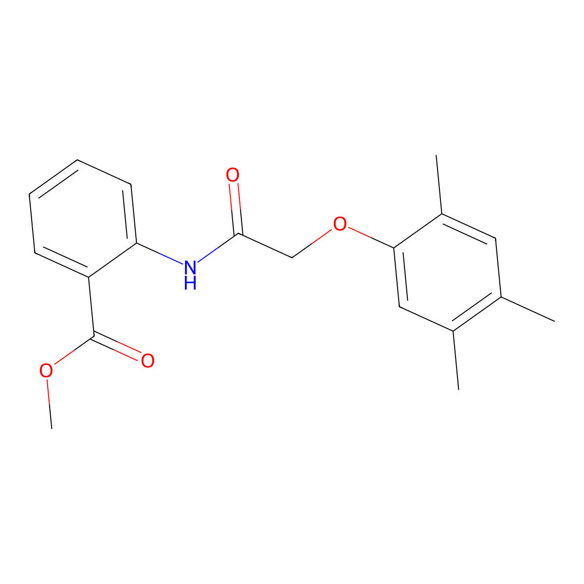 Methyl 2-{[(2,4,5-trimethylphenoxy)acetyl]amino}benzoate molecular structure, CAS 832106-06-6