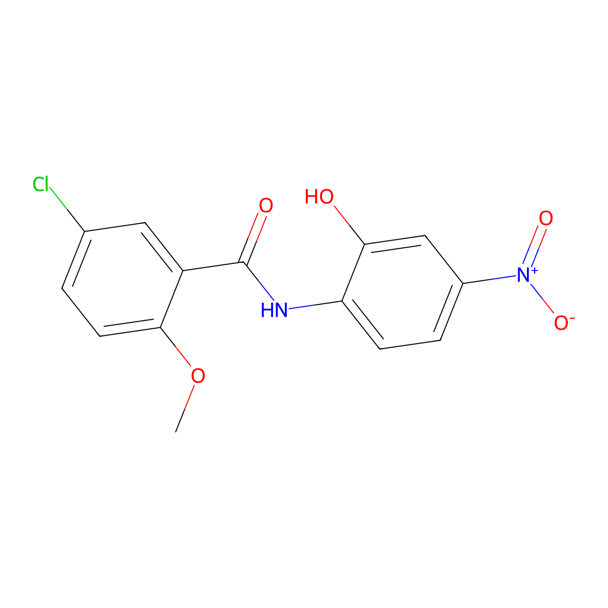 5-chloro-N-(2-hydroxy-4-nitrophenyl)-2-methoxybenzamide molecular structure, CAS 832106-13-5