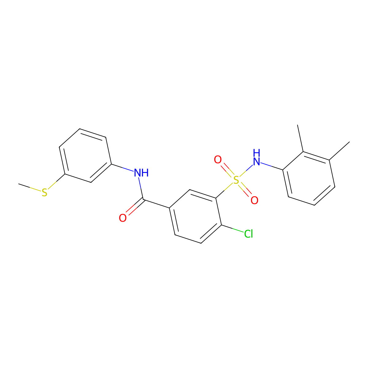 4-chloro-3-[(2,3-dimethylphenyl)sulfamoyl]-N-[3-(methylsulfanyl)phenyl]benzamide molecular structure, CAS 832106-69-1