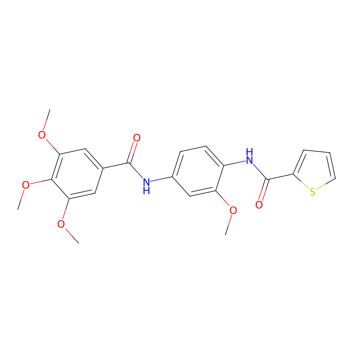 N-[2-methoxy-4-[(3,4,5-trimethoxybenzoyl)amino]phenyl]thiophene-2-carboxamide molecular structure, CAS 832106-91-9
