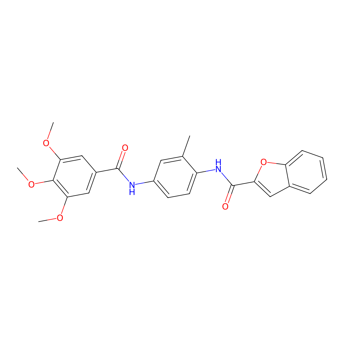N-[2-methyl-4-[(3,4,5-trimethoxybenzoyl)amino]phenyl]-1-benzofuran-2-carboxamide molecular structure, CAS 832107-16-1