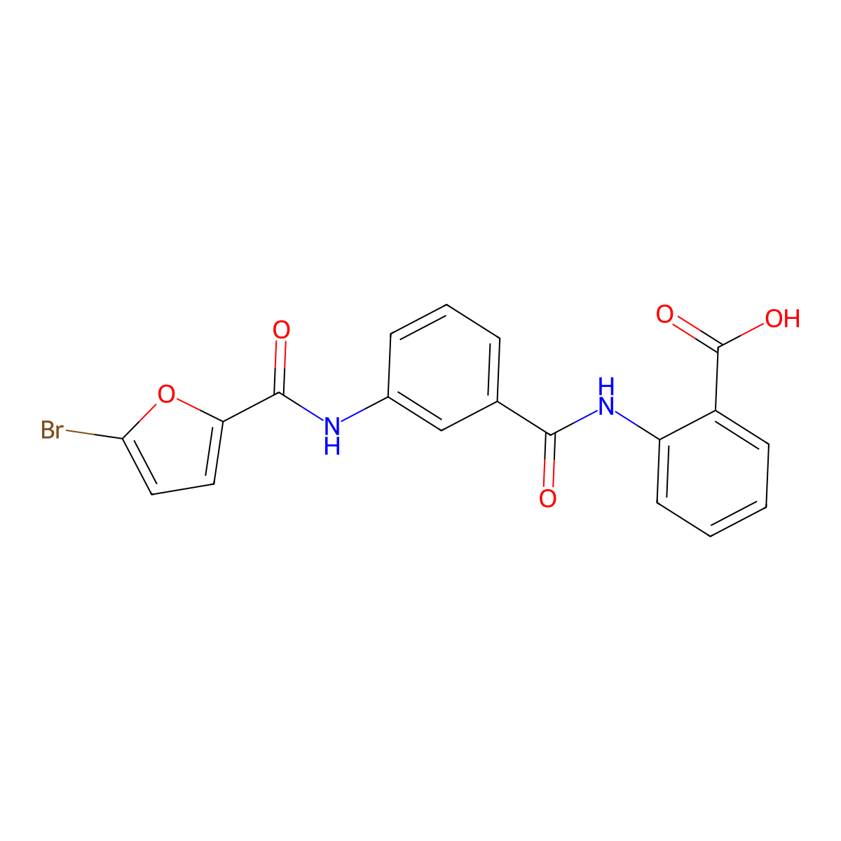 2-({3-[(5-Bromo-2-furoyl)amino]benzoyl}amino)benzoic acid molecular structure, CAS 832107-67-2