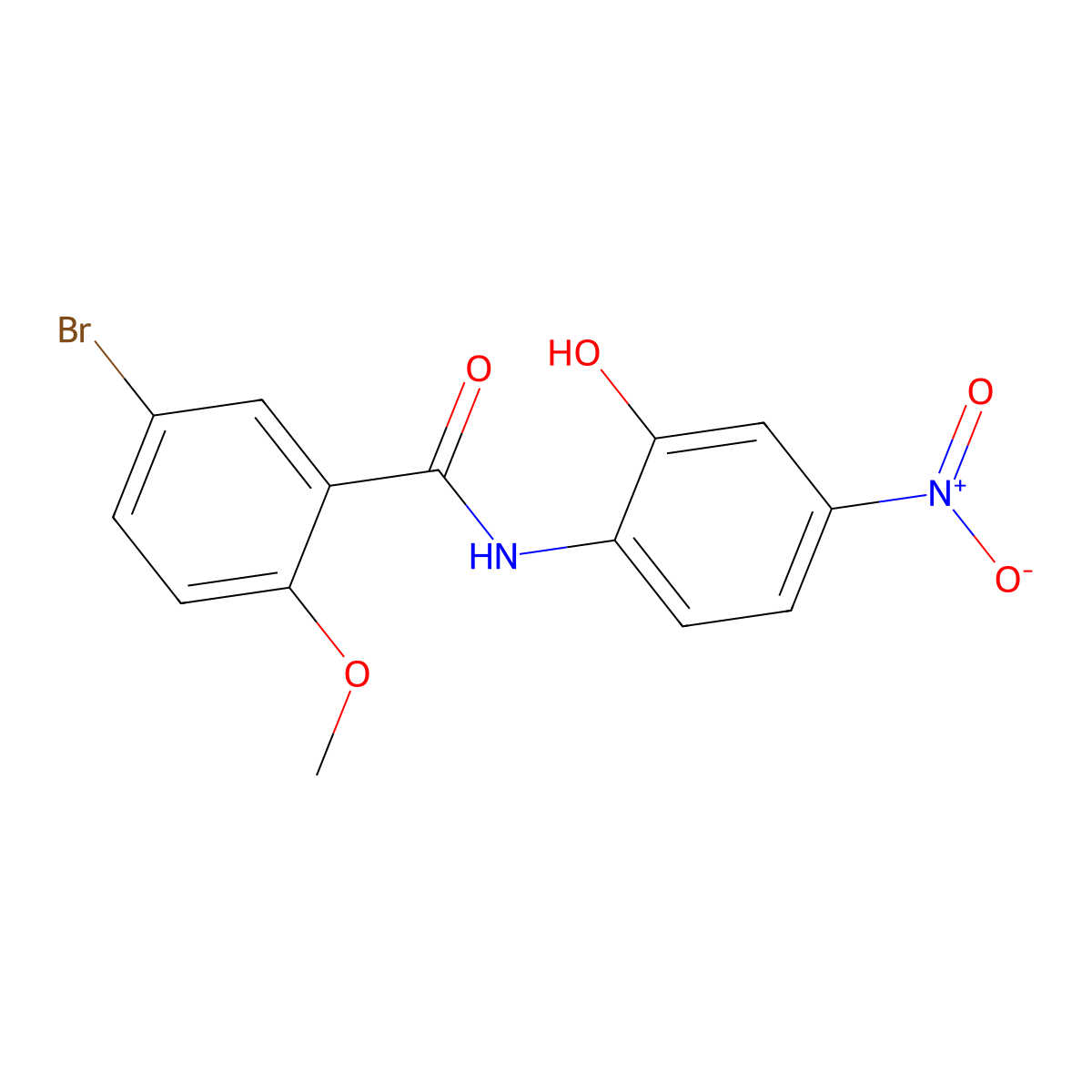 5-bromo-N-(2-hydroxy-4-nitrophenyl)-2-methoxybenzamide molecular structure, CAS 832107-83-2