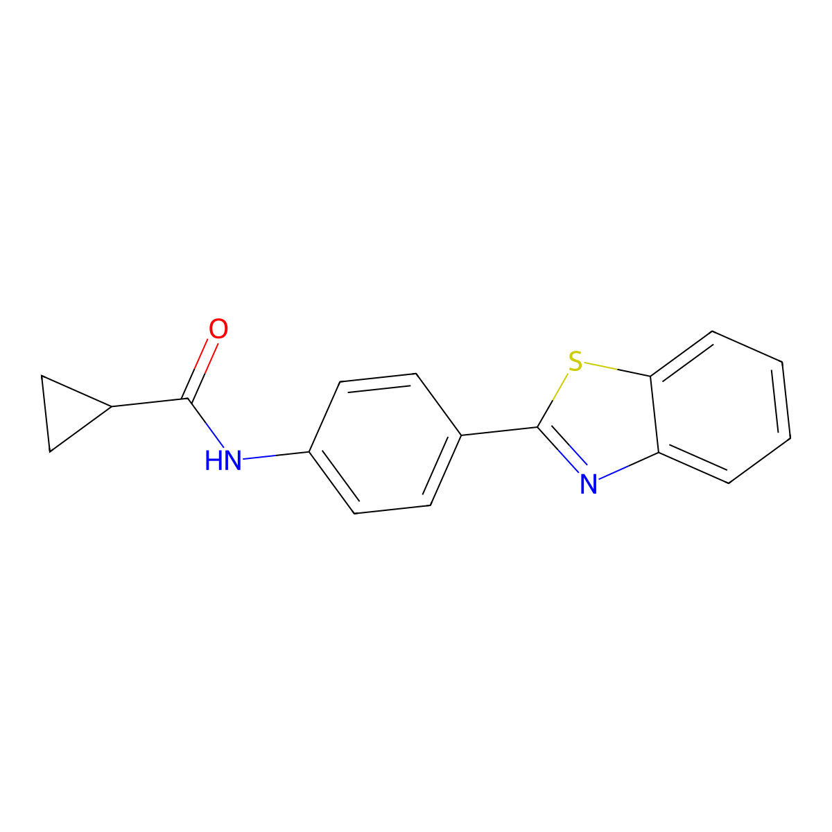 N-[4-(1,3-benzothiazol-2-yl)phenyl]cyclopropanecarboxamide molecular structure, CAS 832108-02-8