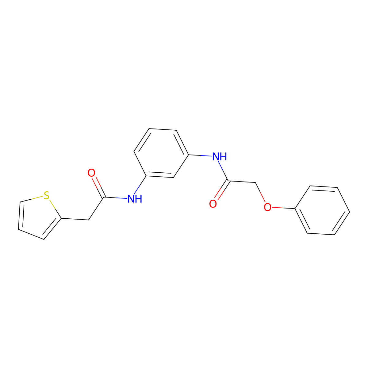 N-[3-[(2-phenoxyacetyl)amino]phenyl]-2-thiophen-2-ylacetamide molecular structure, CAS 832108-05-1