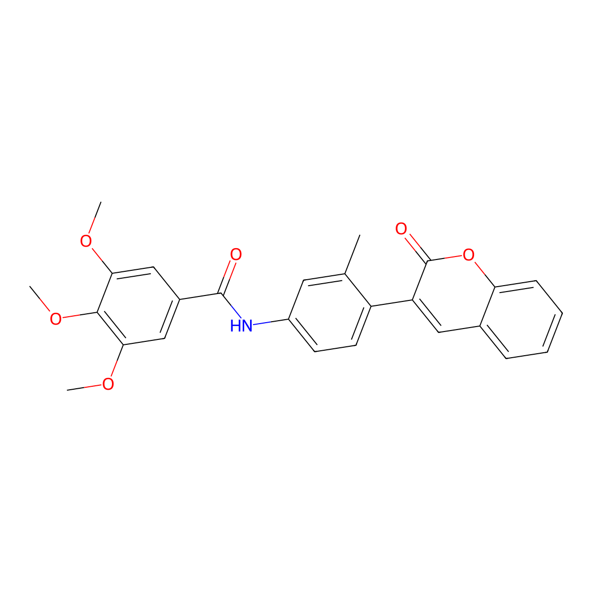 3,4,5-trimethoxy-N-[3-methyl-4-(2-oxochromen-3-yl)phenyl]benzamide molecular structure, CAS 832108-23-3