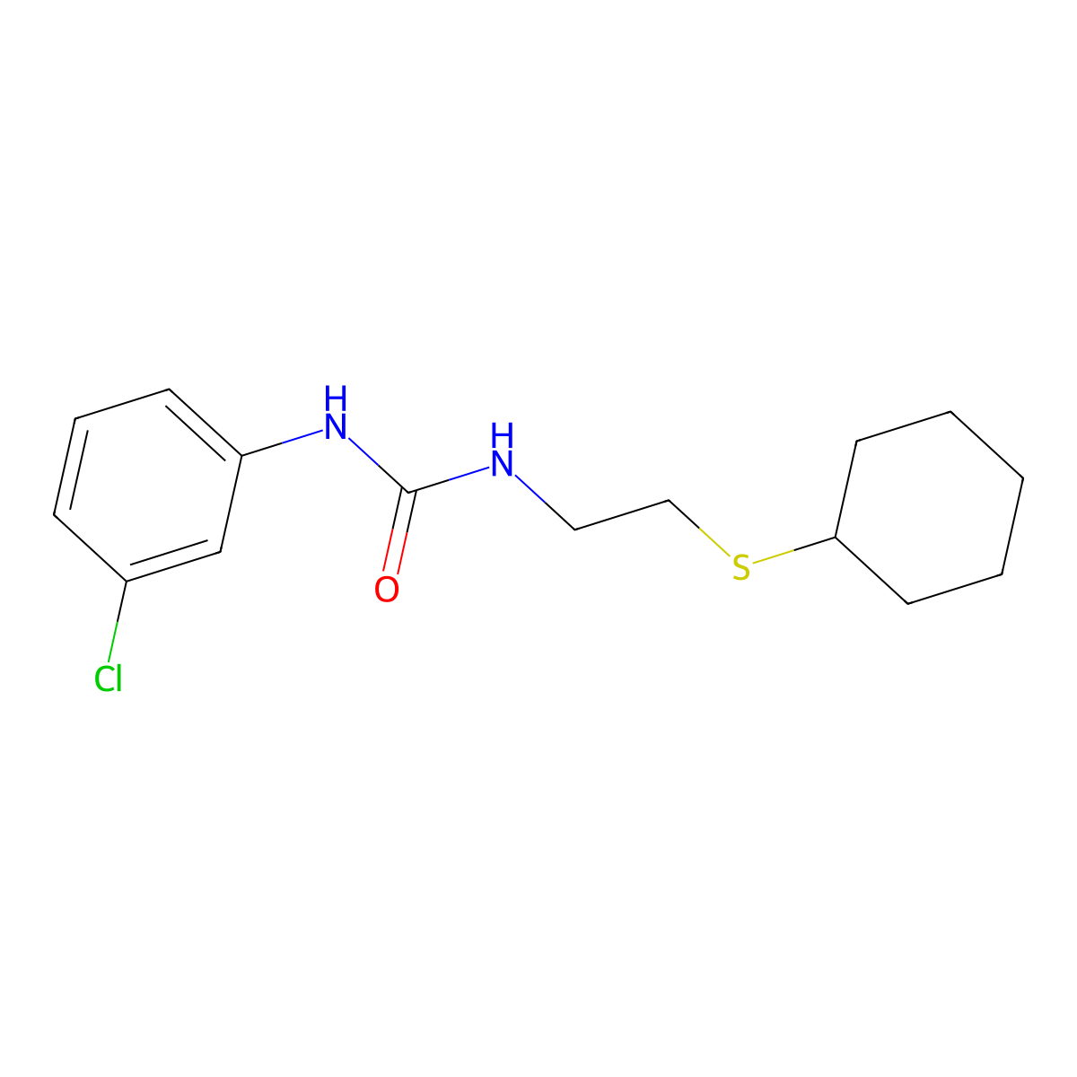 1-(3-Chlorophenyl)-3-(2-cyclohexylsulfanylethyl)urea molecular structure, CAS 832108-63-1