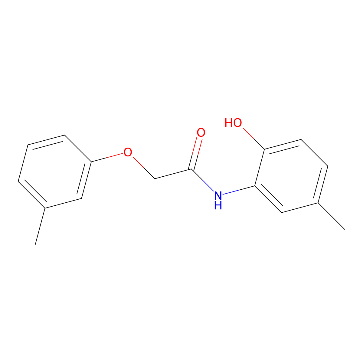 N-(2-hydroxy-5-methylphenyl)-2-(3-methylphenoxy)acetamide molecular structure, CAS 832108-91-5