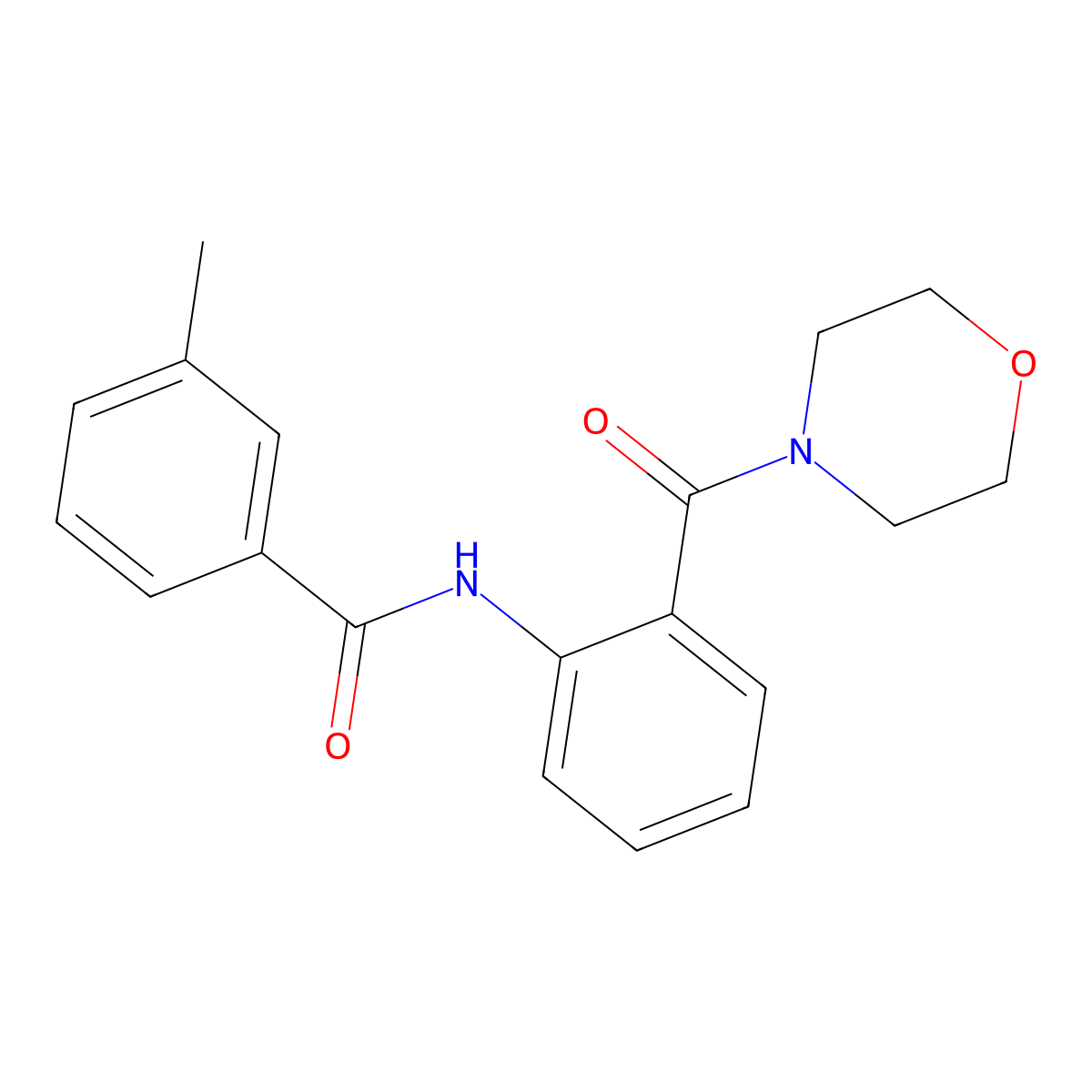 3-methyl-N-[2-(4-morpholinylcarbonyl)phenyl]benzamide molecular structure, CAS 832108-95-9