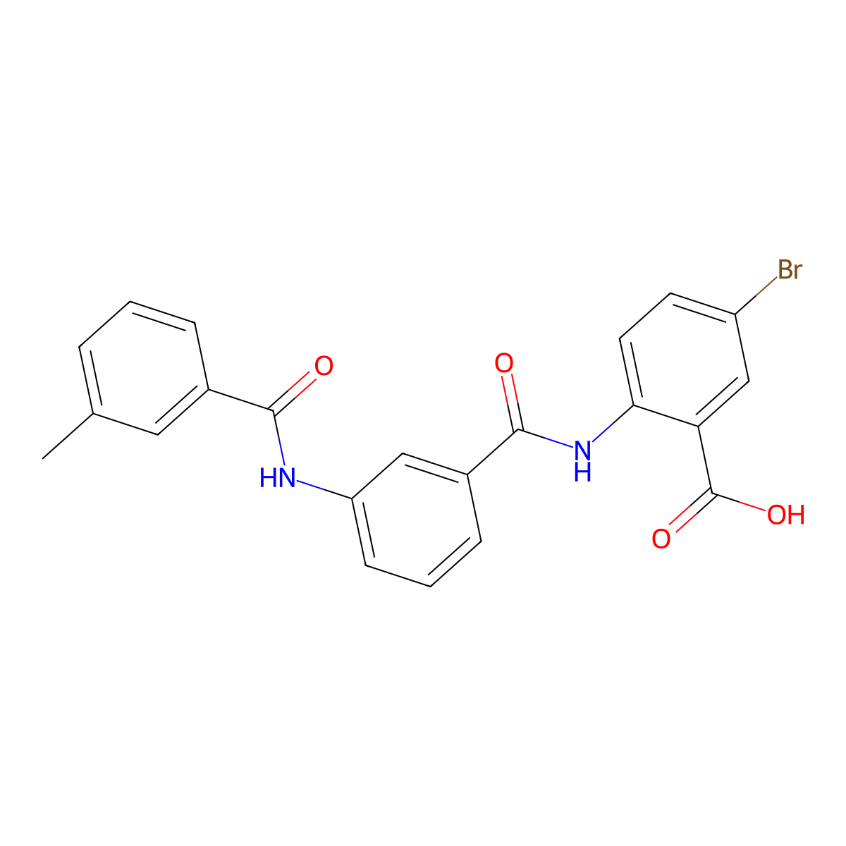 5-Bromo-2-(3-(3-methylbenzamido)benzamido)benzoic acid molecular structure, CAS 832108-98-2