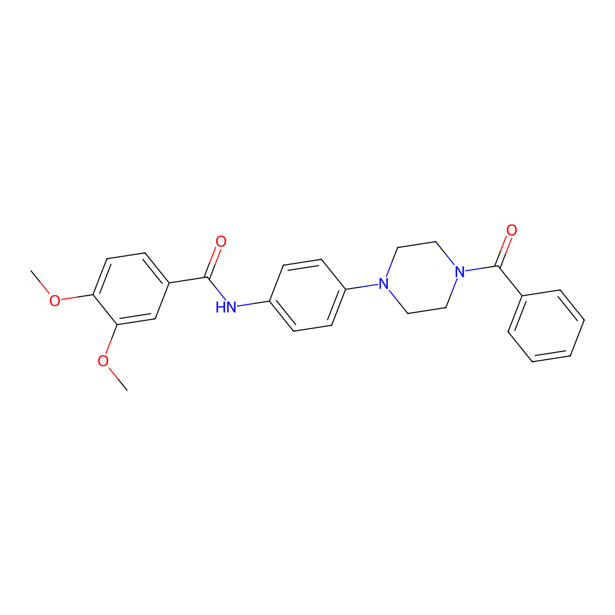 N-[4-(4-benzoylpiperazin-1-yl)phenyl]-3,4-dimethoxybenzamide molecular structure, CAS 832109-12-3