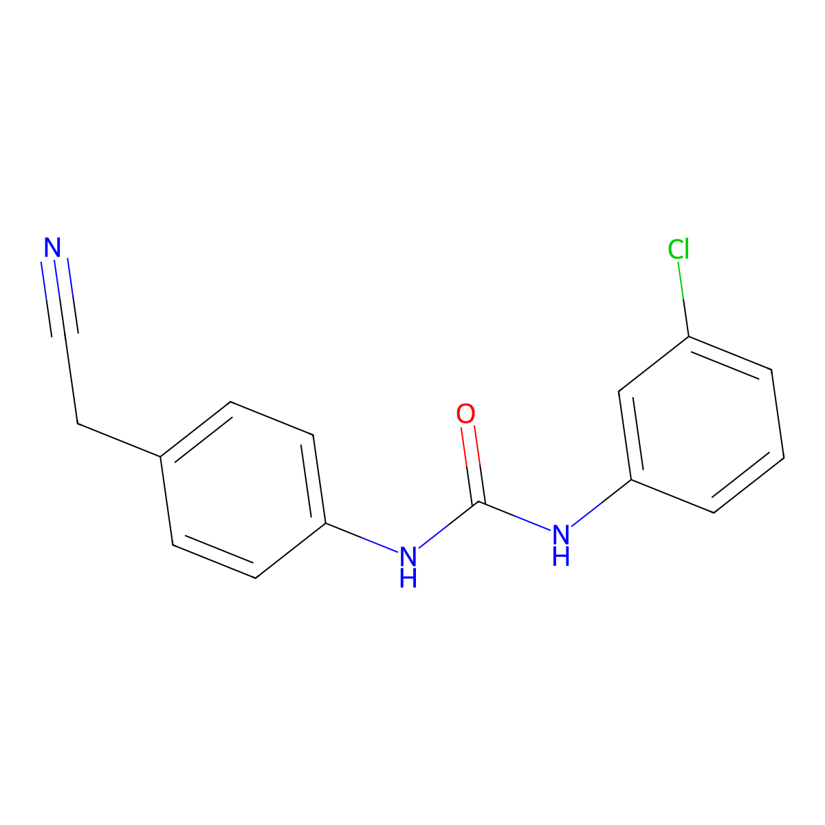 1-(3-Chlorophenyl)-3-[4-(cyanomethyl)phenyl]urea molecular structure, CAS 832109-29-2