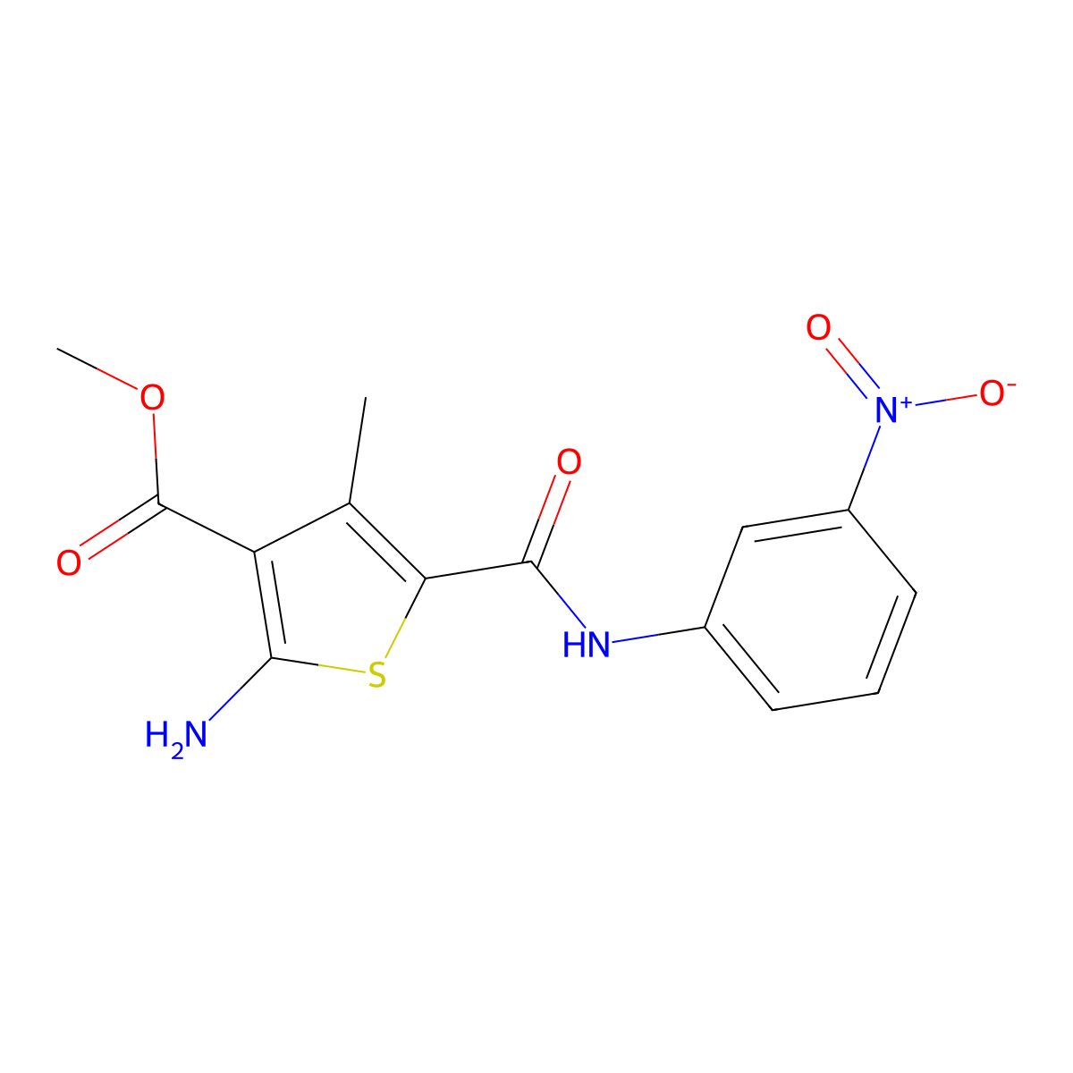 Methyl 2-amino-4-methyl-5-[(3-nitrophenyl)carbamoyl]thiophene-3-carboxylate molecular structure, CAS 832109-48-5