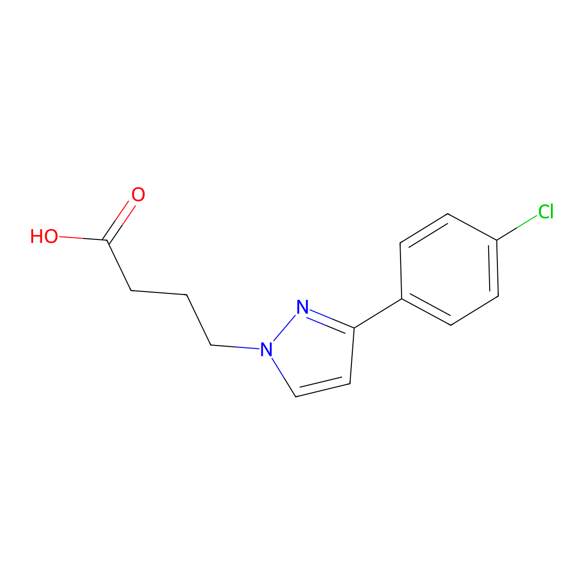 4-[3-(4-chlorophenyl)pyrazol-1-yl]butanoic Acid molecular structure, CAS 832113-69-6