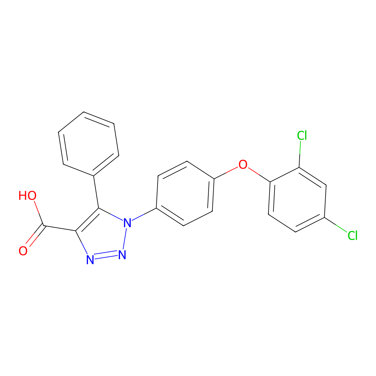 1-[4-(2,4-Dichlorophenoxy)phenyl]-5-phenyl-[1,2,3]triazole-4-carboxylic acid molecular structure, CAS 832113-71-0