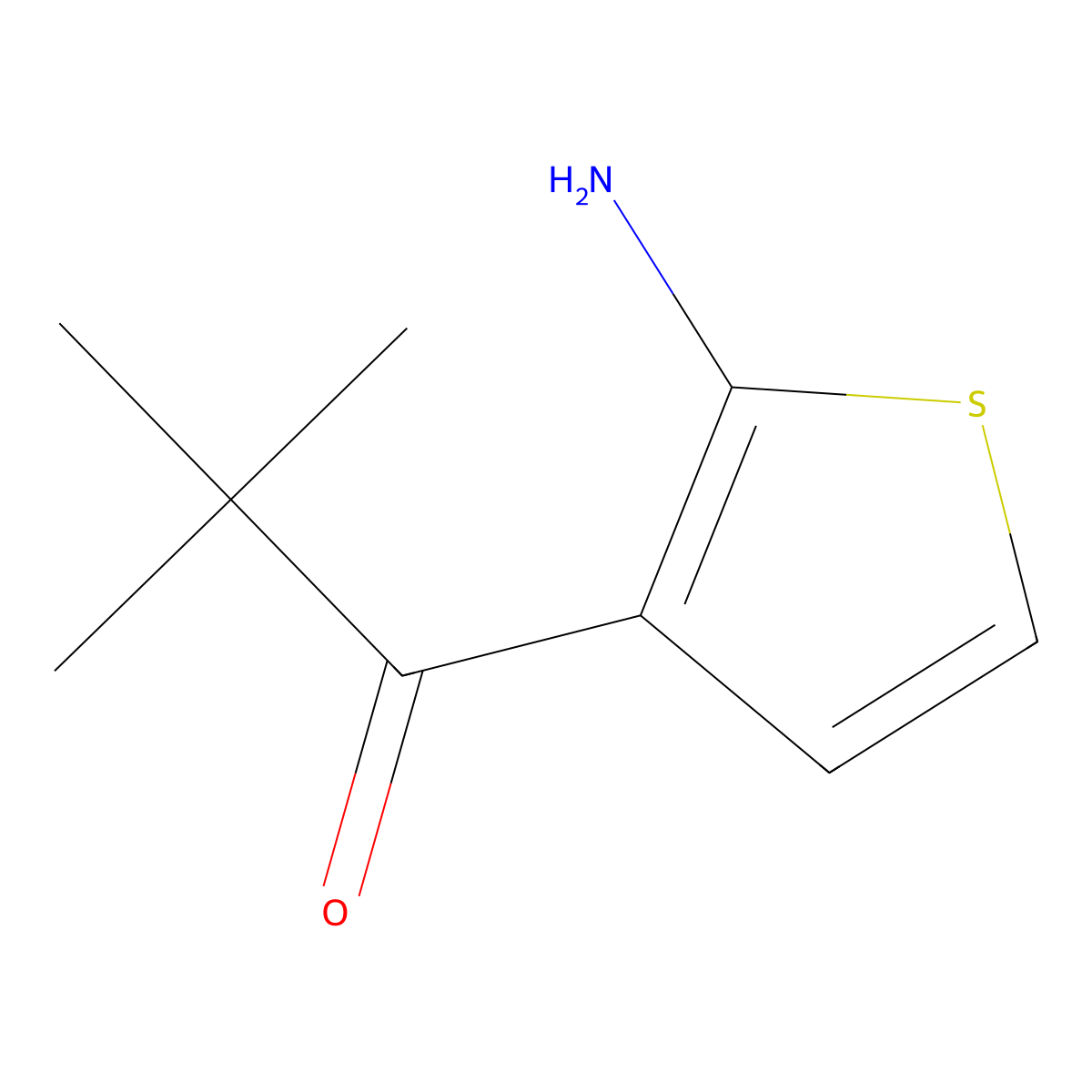 1-(2-Aminothiophen-3-yl)-2,2-dimethylpropan-1-one molecular structure, CAS 832113-73-2