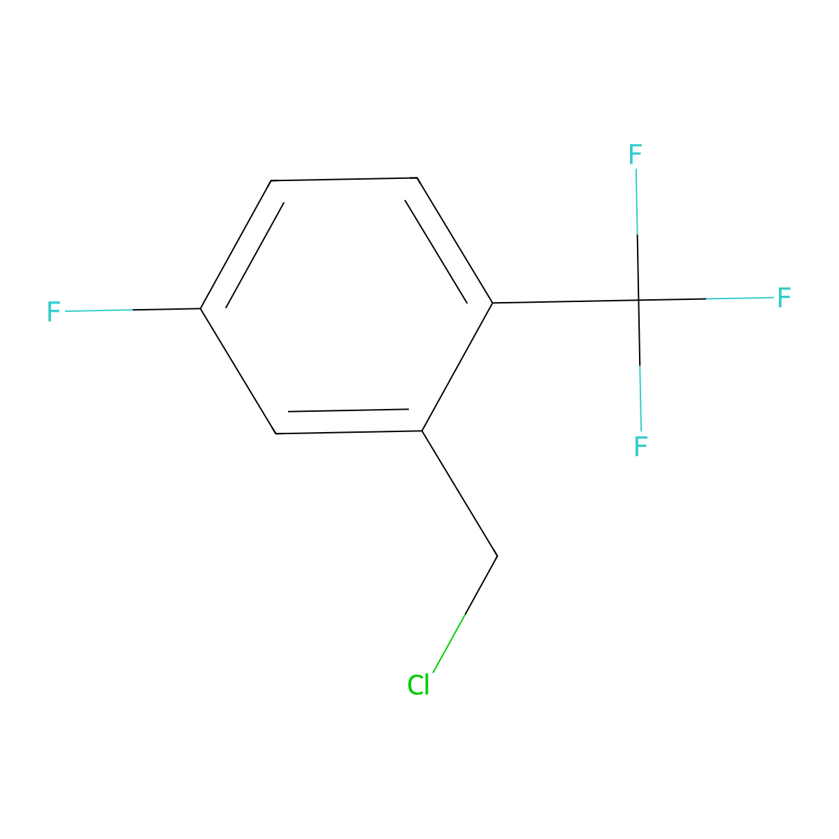 2-(Chloromethyl)-4-fluoro-1-(trifluoromethyl)benzene molecular structure, CAS 832113-94-7