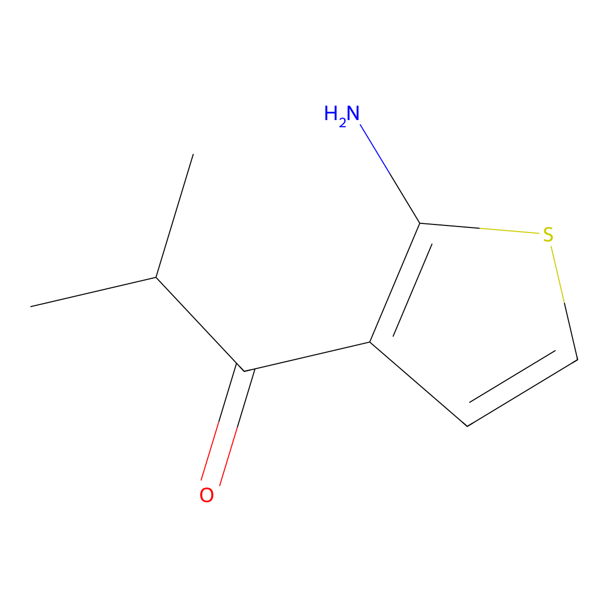 1-(2-Aminothiophen-3-yl)-2-methylpropan-1-one molecular structure, CAS 832113-95-8