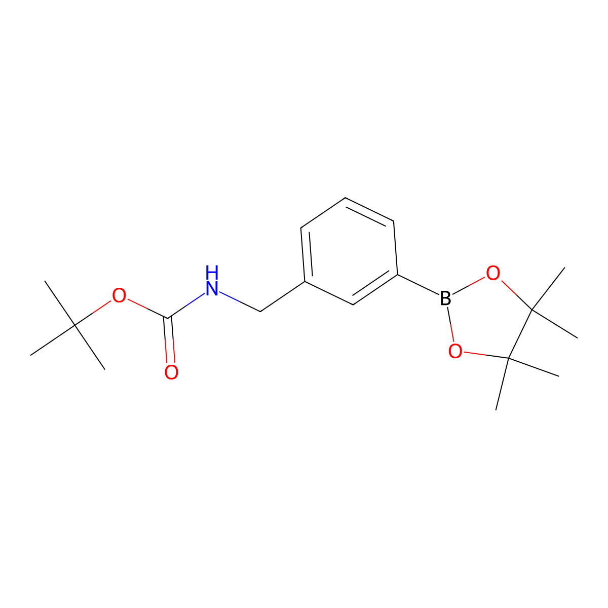 tert-butyl N-{[3-(4,4,5,5-tetramethyl-1,3,2-dioxaborolan-2-yl)phenyl]methyl}carbamate molecular structure, CAS 832114-05-3